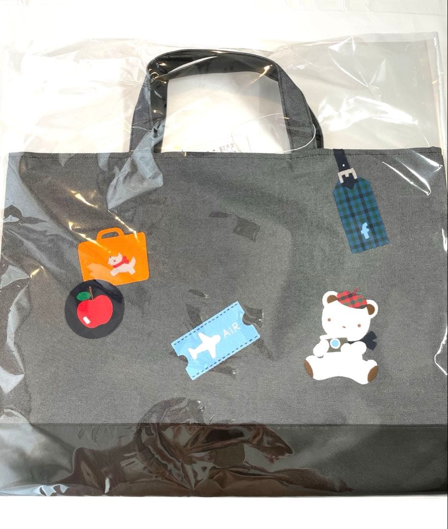 ファミリア　familiar デニムバッグ　ブラック　新品　レッスンバッグ