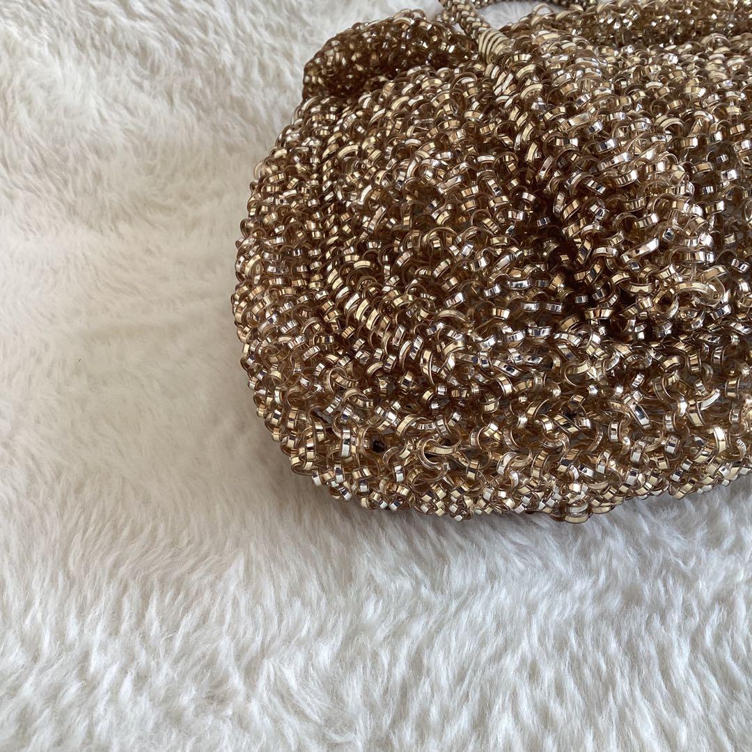 アンテプリマ 2way ハンドバッグ　ショルダーバッグ ターンロック　ゴールド