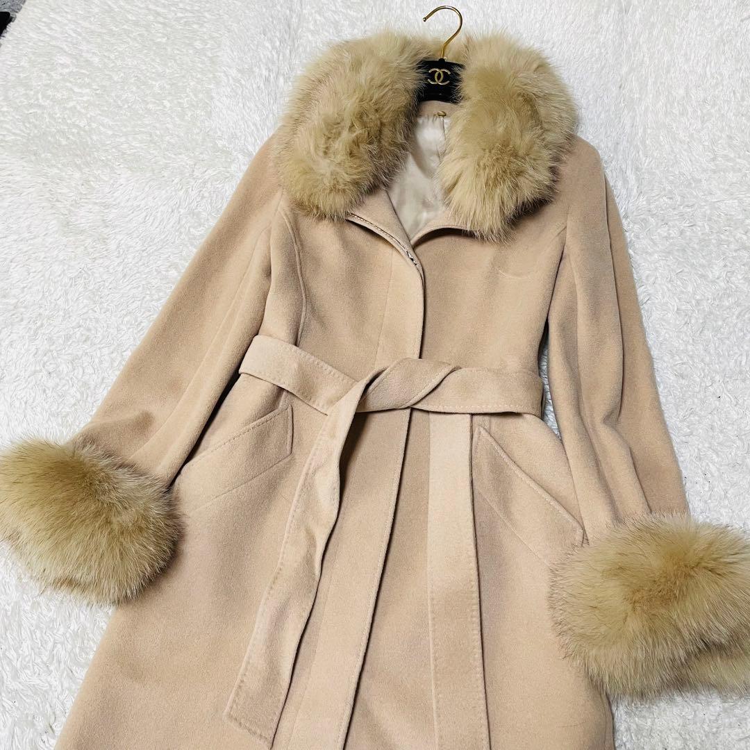 美品✨ノーベスパジオ フォックスファーコート 4WAY アンゴラ 38 S〜M