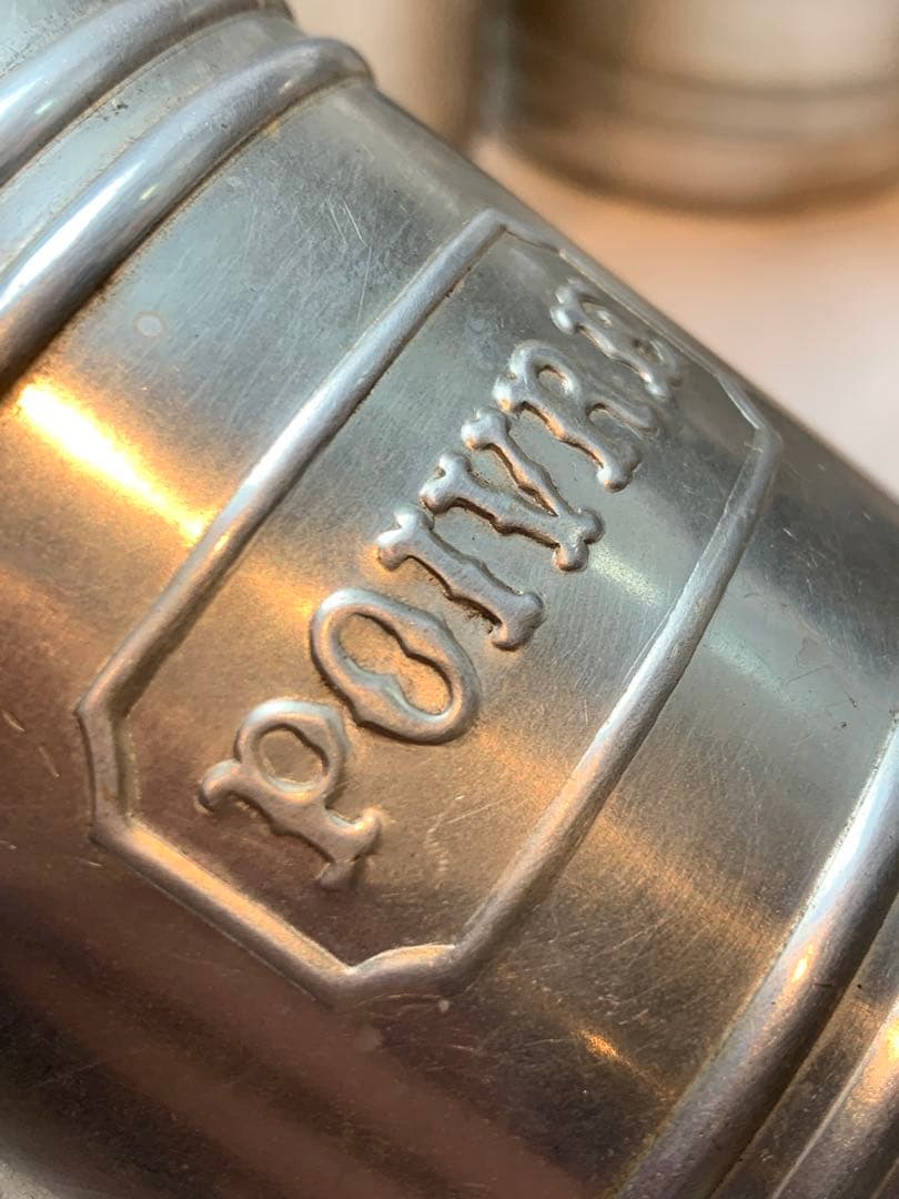 美品 フランス ビンテージ アンティーク アルミキャニスター 6点セットa.