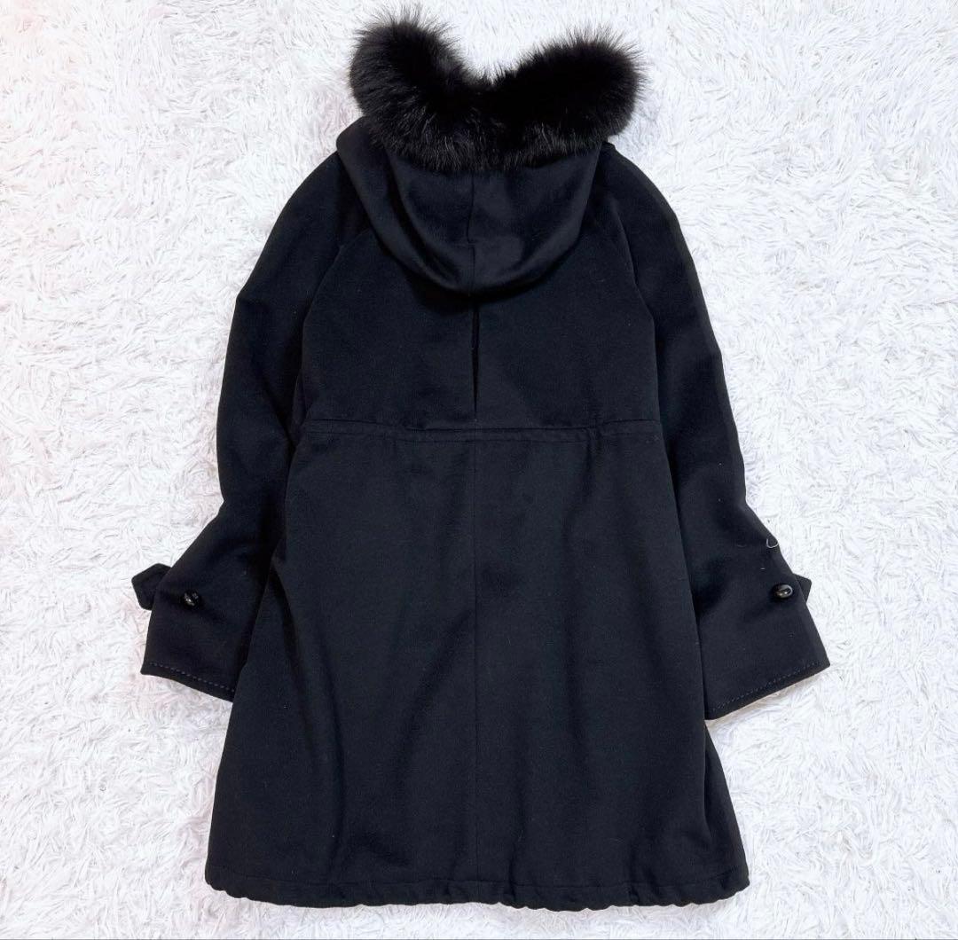 美品 MAX MARA フーデッドコート フォックスファー 42 大きいサイズ