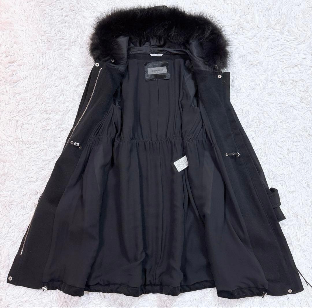 美品 MAX MARA フーデッドコート フォックスファー 42 大きいサイズ