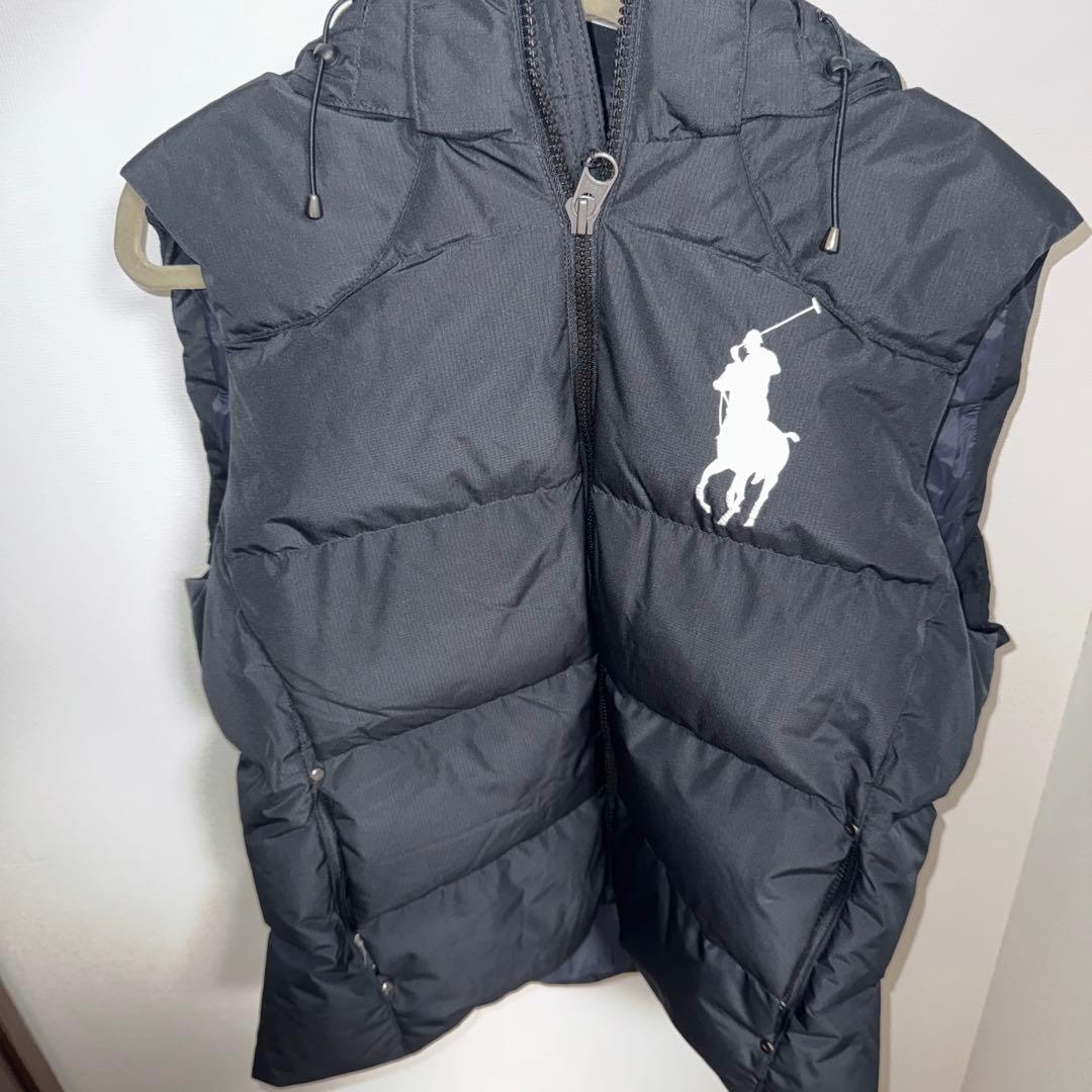 現行QRタグ★ポロラルフローレン ダウンベスト ビッグポニー 黒 L 最終値下げ