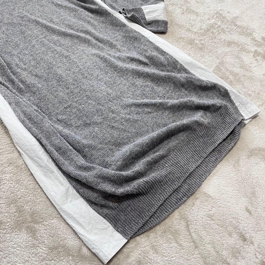 美品　ワイズ　ヨウジヤマモト　異素材切り替え　リネン　ニット　ワンピース