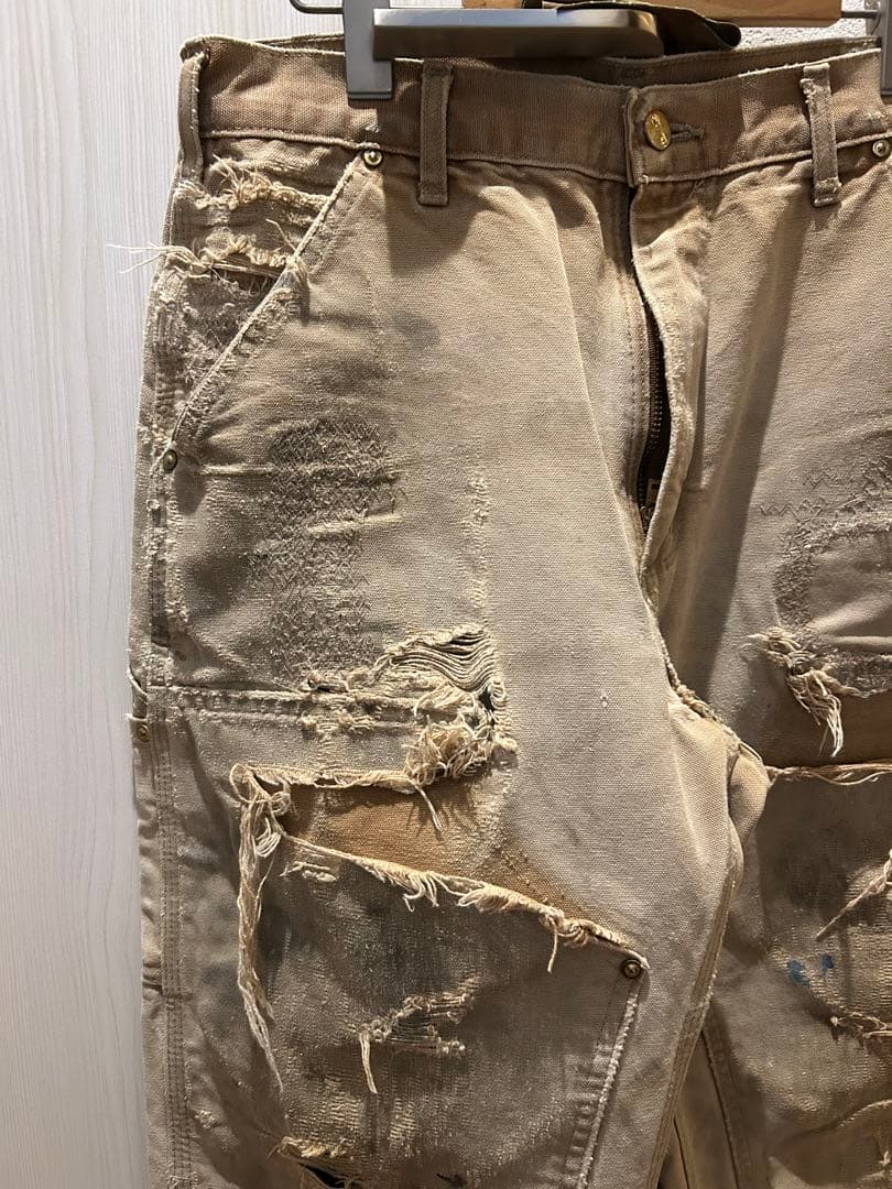 スペシャルCarhartt ダブルニー　ベージュ リペア