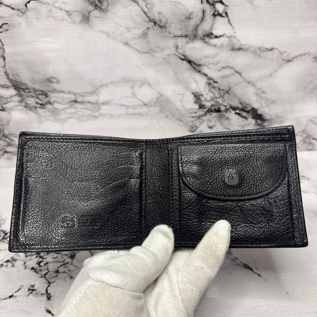 (美品)大人気、イルビゾンテ、折り財布、オールレザー、シボ革、型押し、人気色、黒