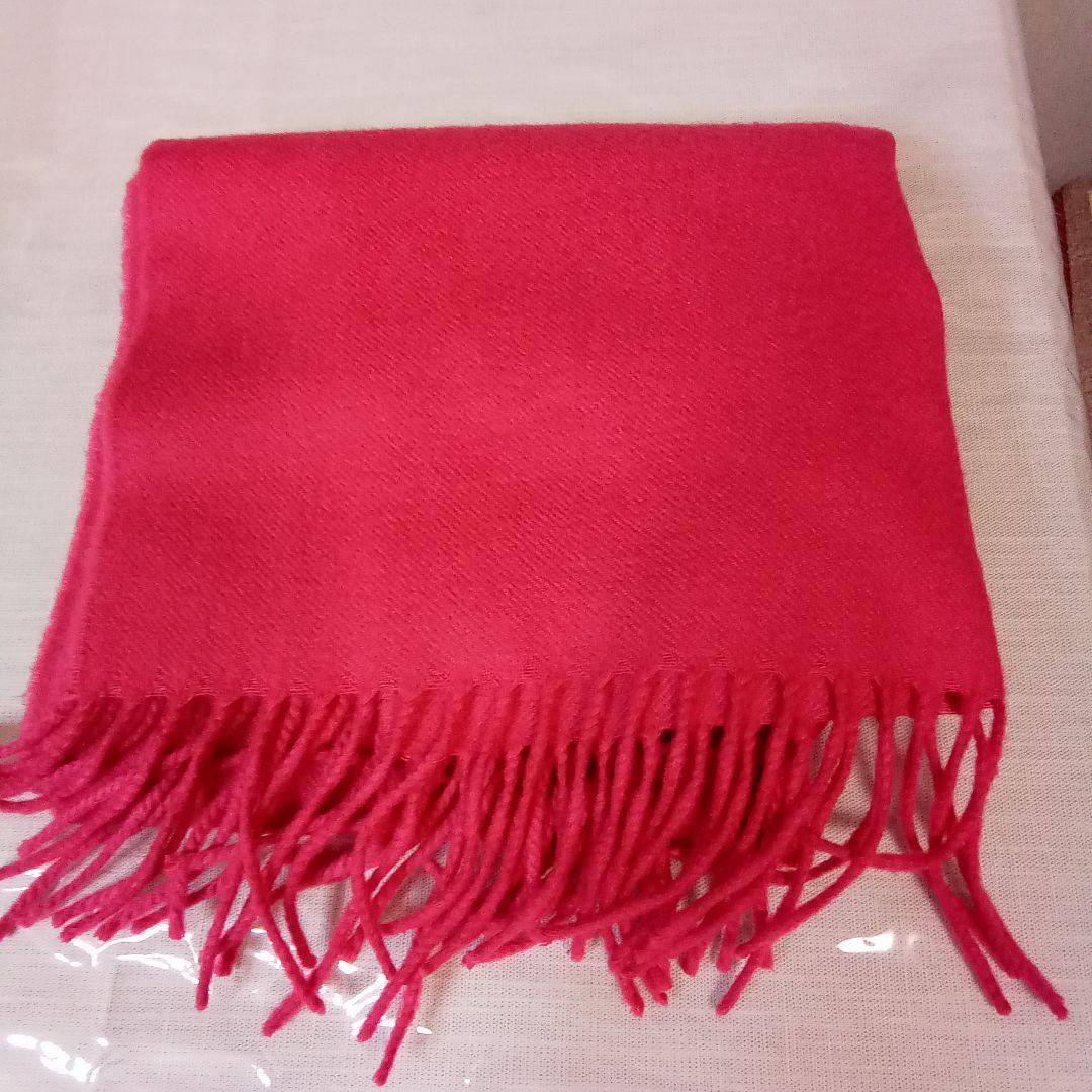 エルメス　カシミヤマフラー　抑えめ濃いピンク　 美品