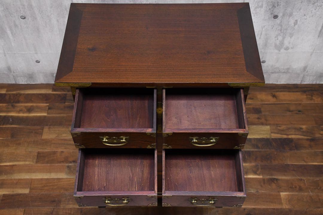 EFK20 李朝様式 5段 整理箪笥 チェスト 装飾金具 引出し 抽斗 李朝箪笥