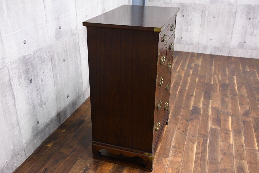 EFK20 李朝様式 5段 整理箪笥 チェスト 装飾金具 引出し 抽斗 李朝箪笥