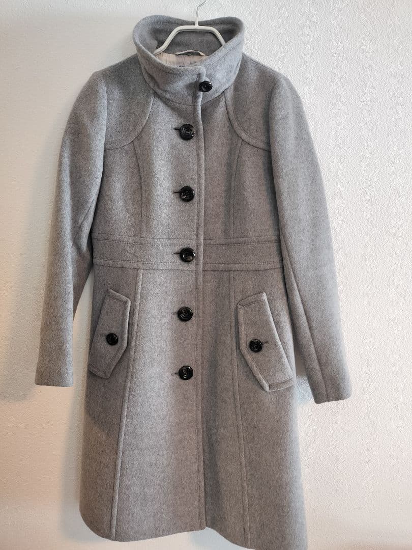 ブルーレーベル　グレー ウール混紡 ロングコート