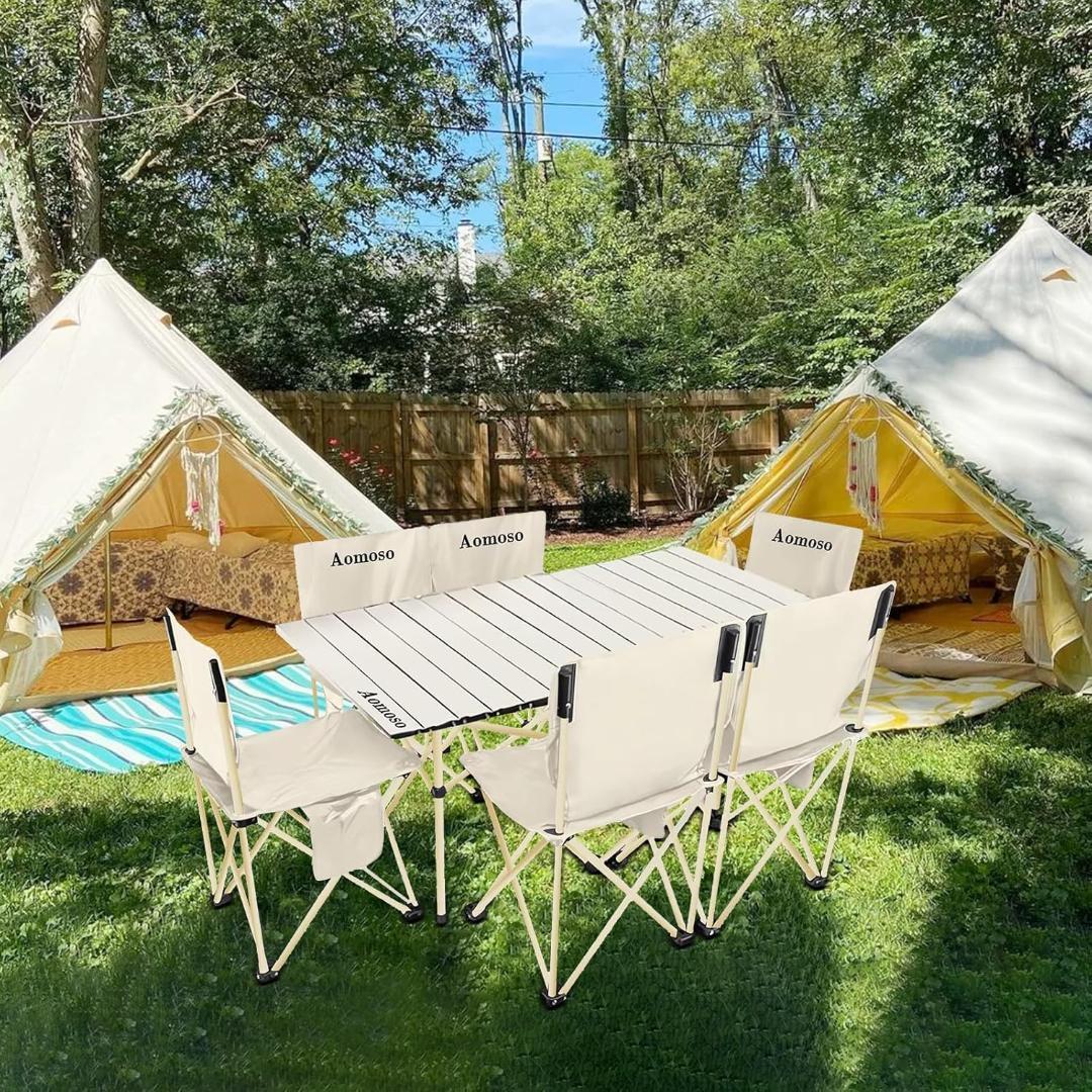 【R1343-125-25】アウトドア テーブルチェアセット 7点