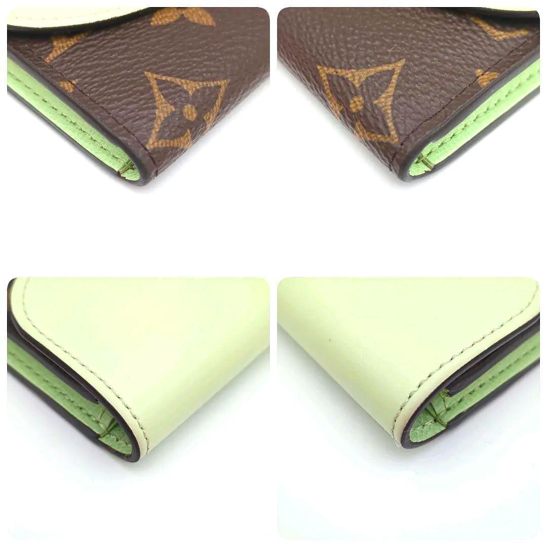 【極美品】ルイヴィトン モノグラム ポルトモネ ロザリ グリーン 鑑定画像有