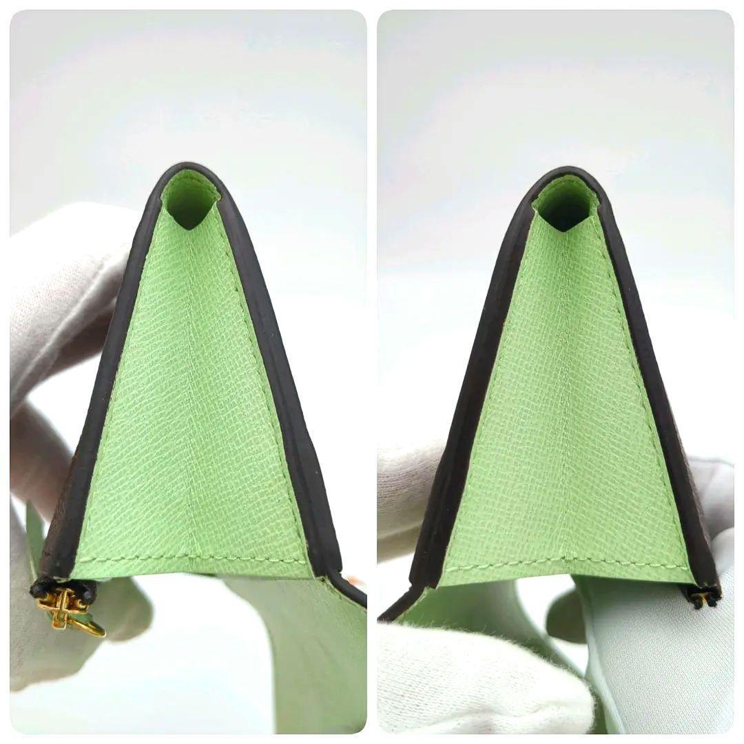 【極美品】ルイヴィトン モノグラム ポルトモネ ロザリ グリーン 鑑定画像有