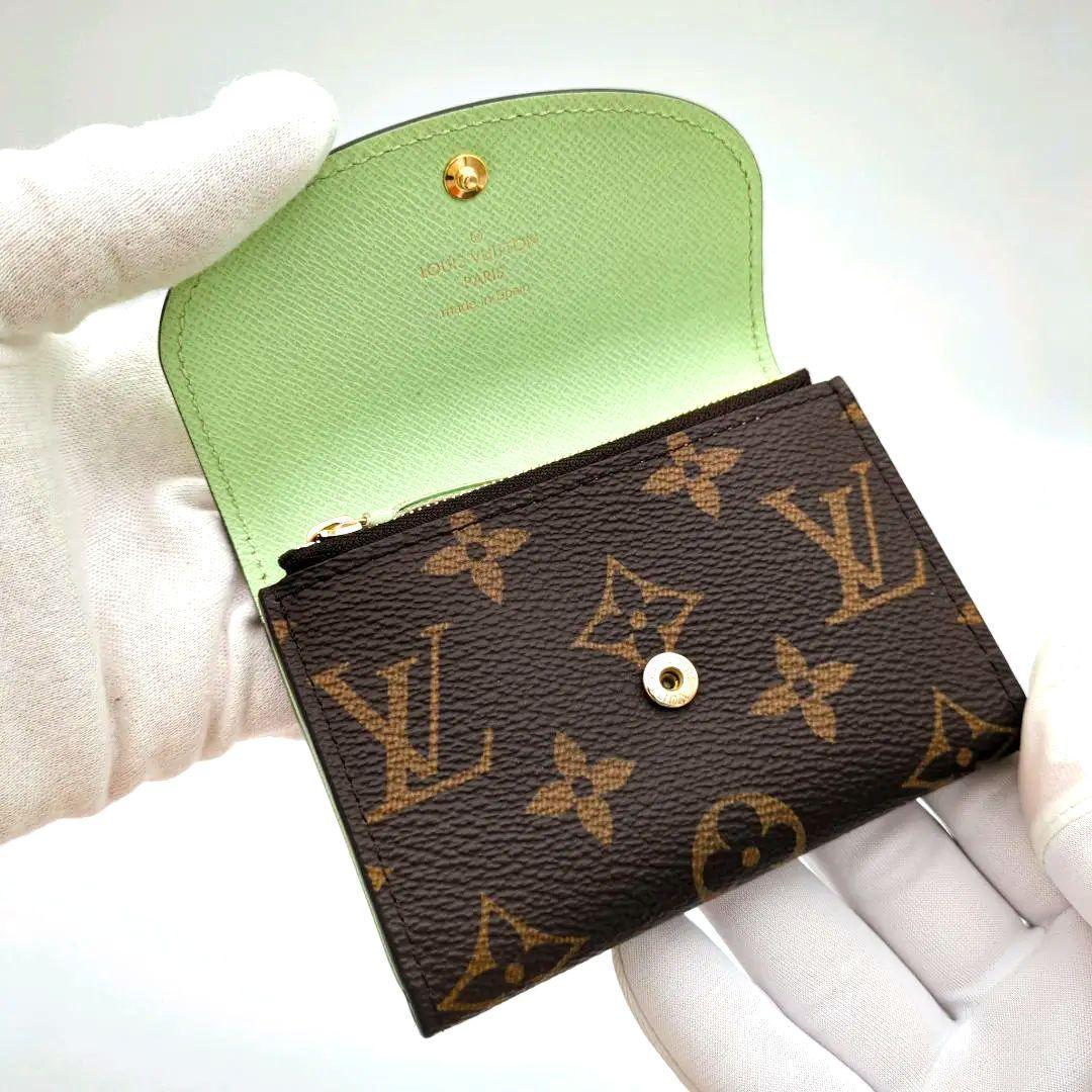 【極美品】ルイヴィトン モノグラム ポルトモネ ロザリ グリーン 鑑定画像有