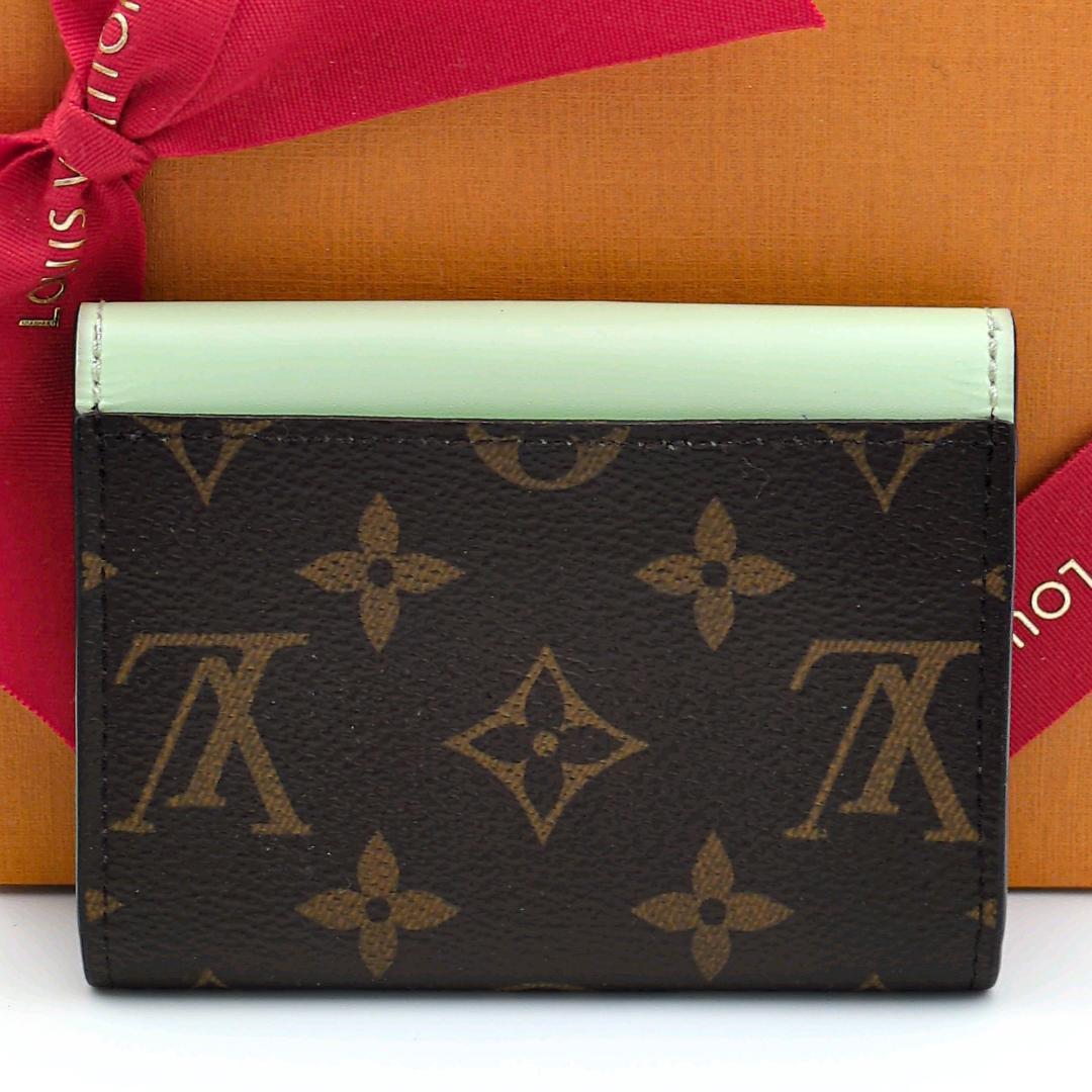 【極美品】ルイヴィトン モノグラム ポルトモネ ロザリ グリーン 鑑定画像有