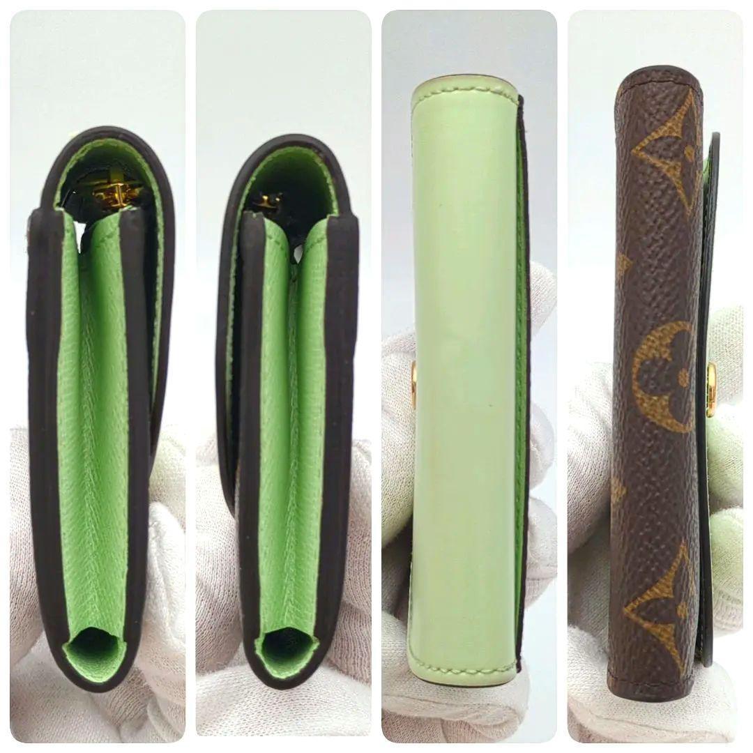 【極美品】ルイヴィトン モノグラム ポルトモネ ロザリ グリーン 鑑定画像有