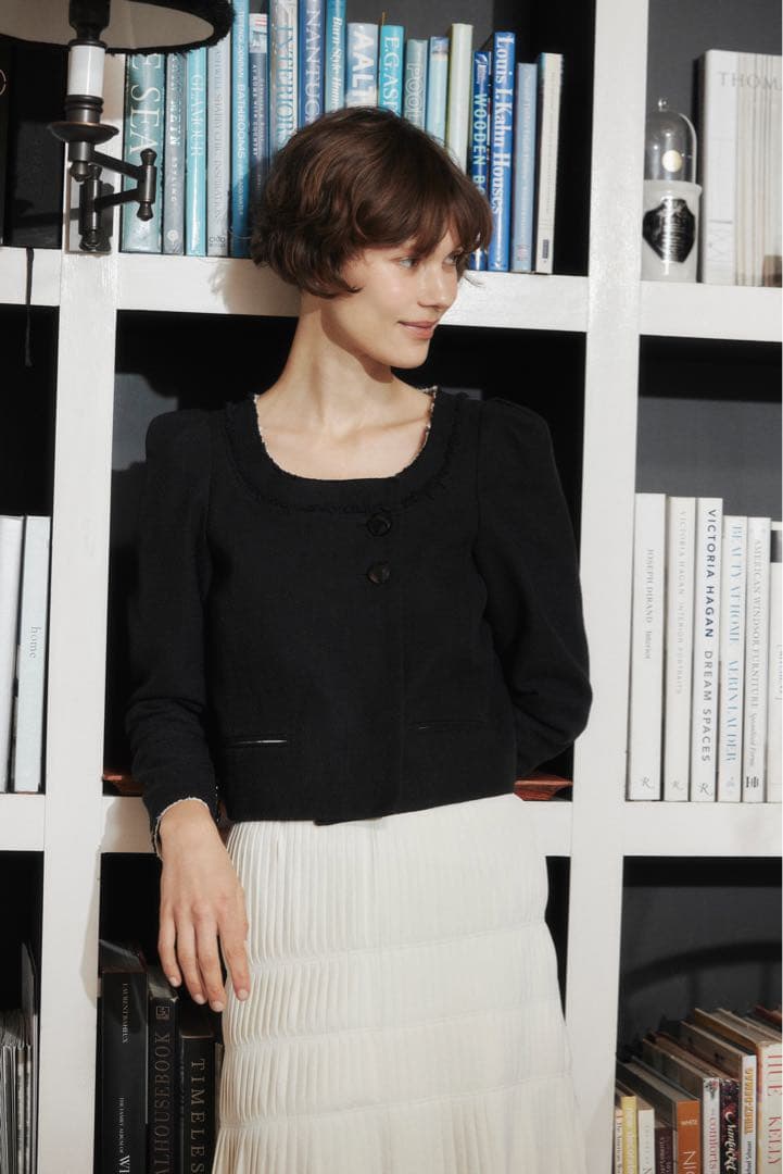 ジャケット・アウター Gigot Sleeve Tweed Jacket laubeblanc