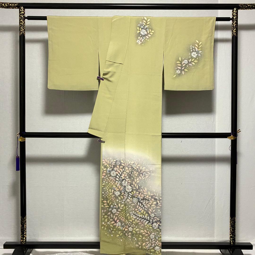 D130 訪問着 辻ヶ花 翠山工房 やまと誂製 絞り 正絹 着物 袷 極美品