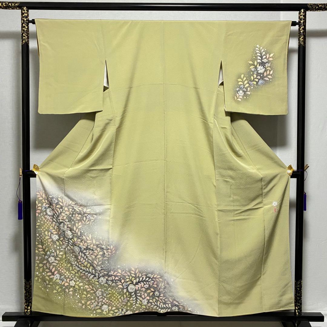 D130 訪問着 辻ヶ花 翠山工房 やまと誂製 絞り 正絹 着物 袷 極美品