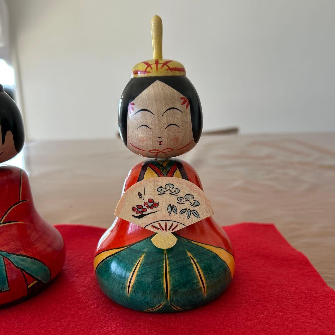 新品未使用品　新山　民夫　こけし　雛　雛人形　弥次郎　鳴子
