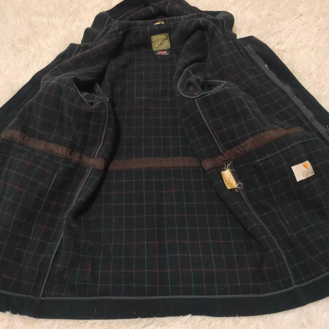 【高級・英国製】ミツミネ tibbett チェック ウールコート ブラック