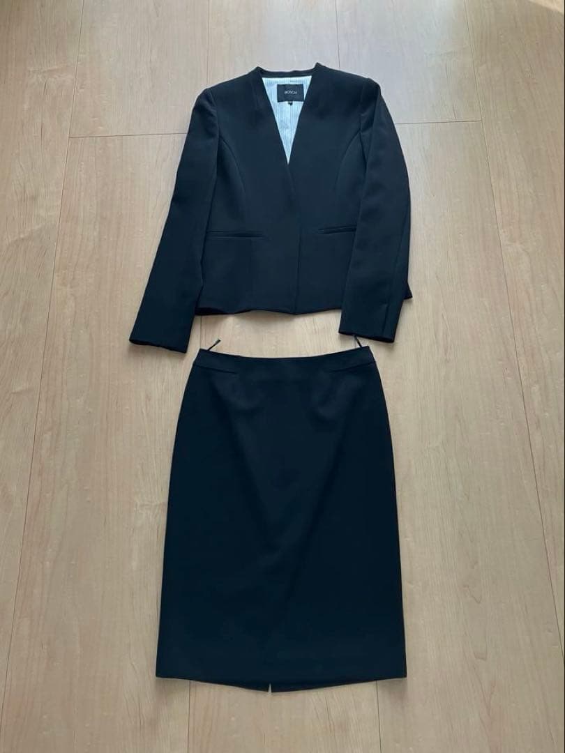 ★美品★ BOSCH セットアップスーツ ブラック ノーカラー サイズ36