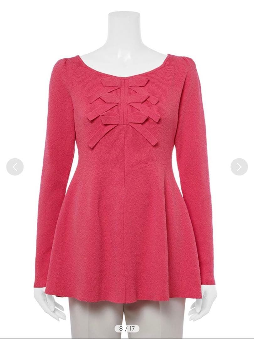 セルフォード CELFORD フロントリボンニットチュニック トップス