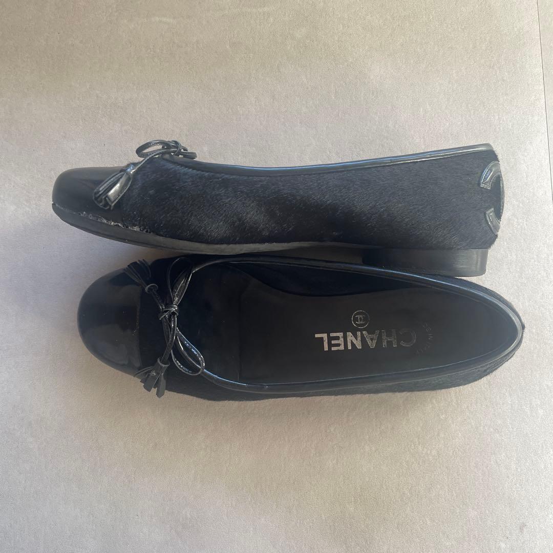【CHANEL 】ブラック/バレエシューズ/美品/匿名配送/即発送可能