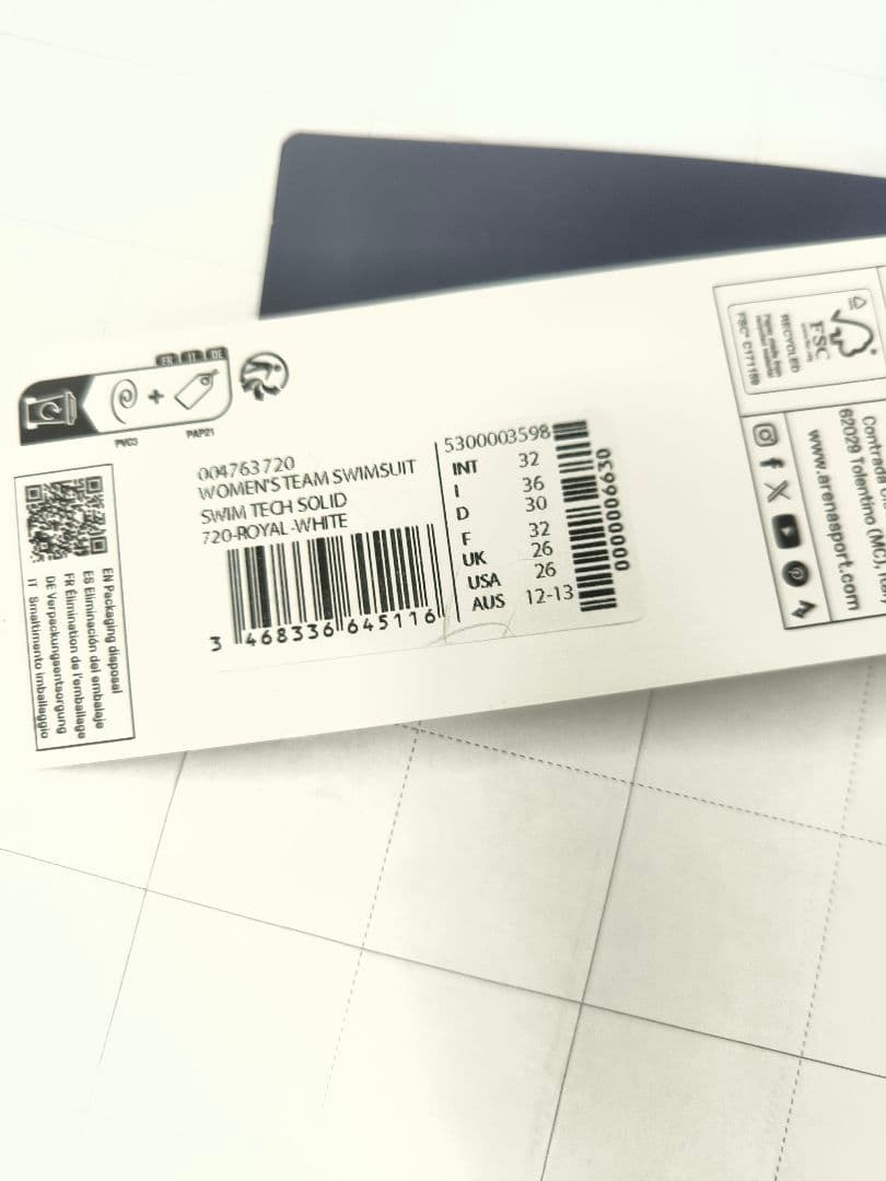 競泳水着 アリーナ ブルー【海外モデル】