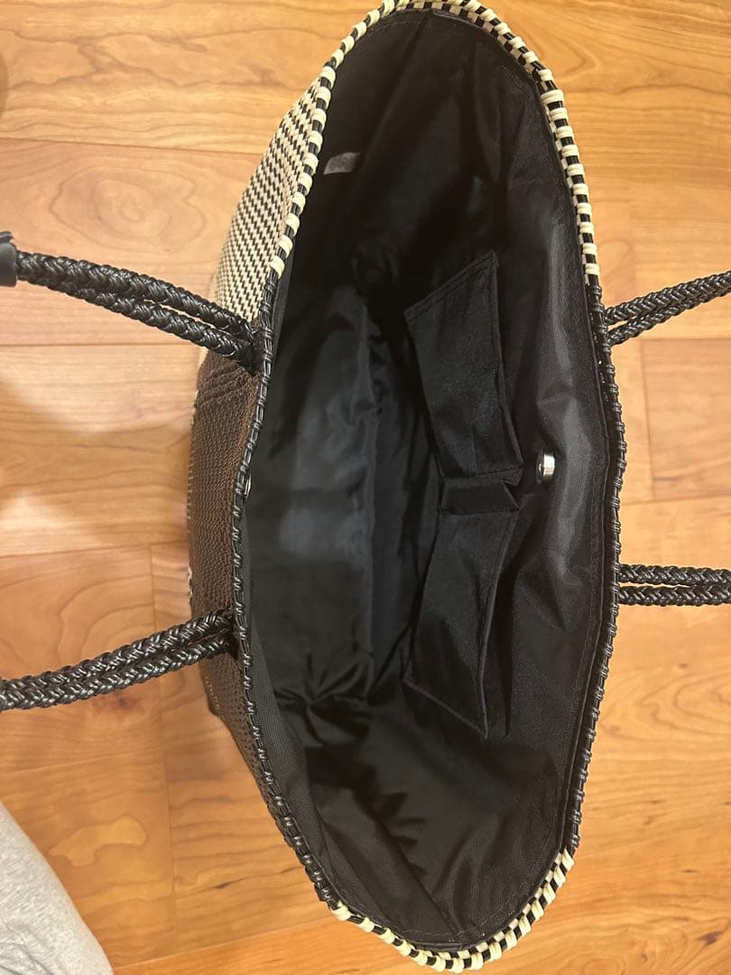 WOVEN 黒白チェック トートバッグ