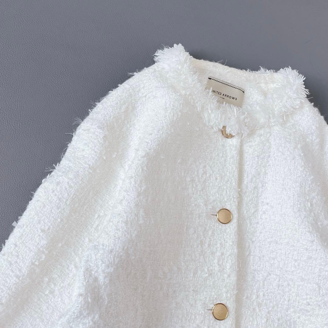 美品✨UNITED ARROWS ファンシーツイード ノーカラー ジャケット