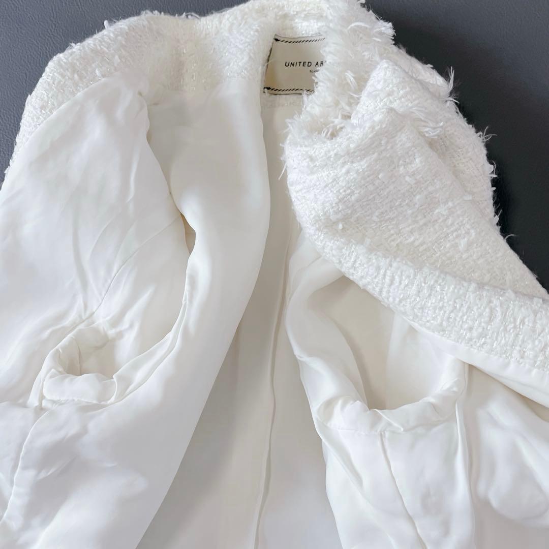 美品✨UNITED ARROWS ファンシーツイード ノーカラー ジャケット