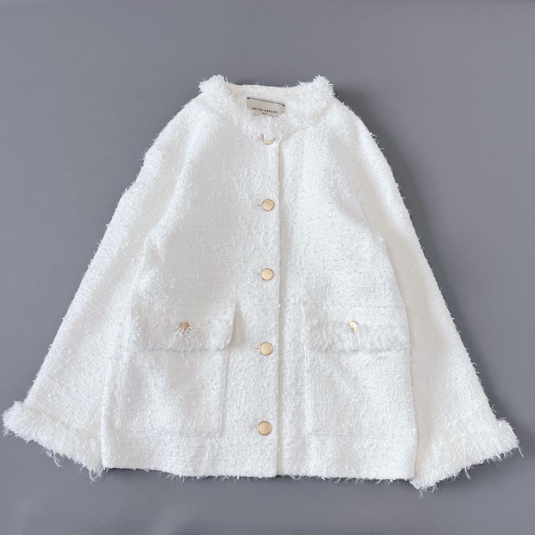 美品✨UNITED ARROWS ファンシーツイード ノーカラー ジャケット