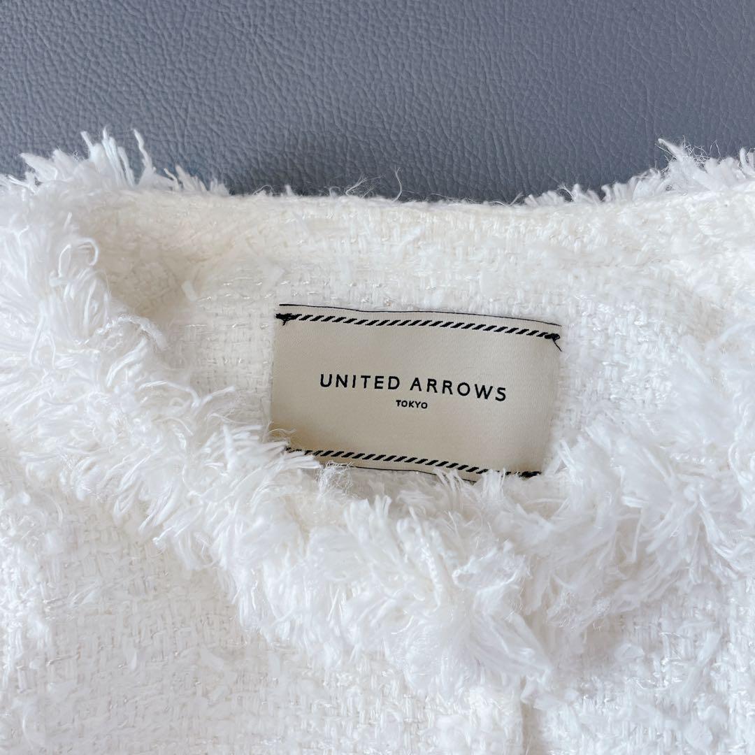 美品✨UNITED ARROWS ファンシーツイード ノーカラー ジャケット