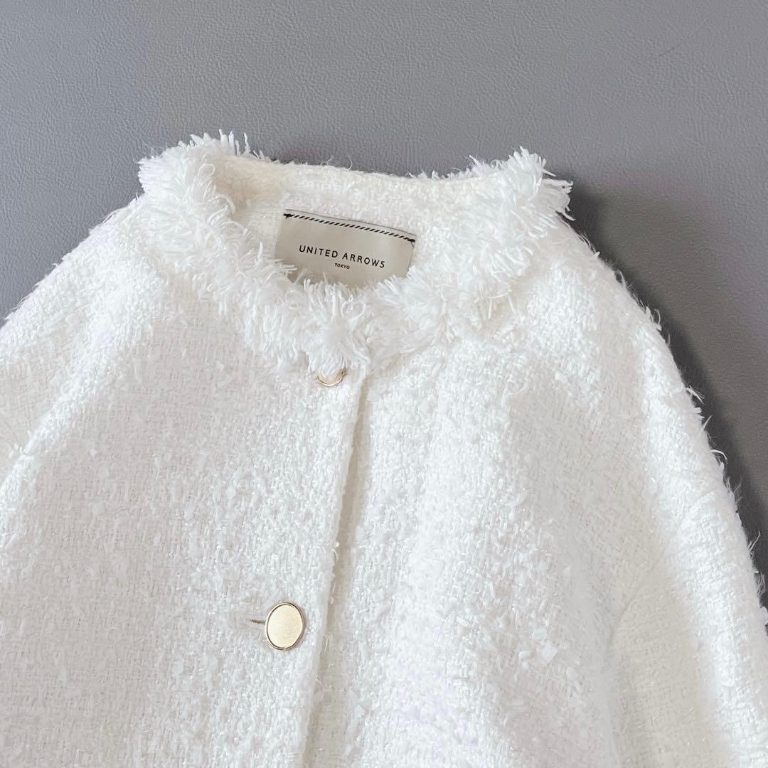 美品✨UNITED ARROWS ファンシーツイード ノーカラー ジャケット