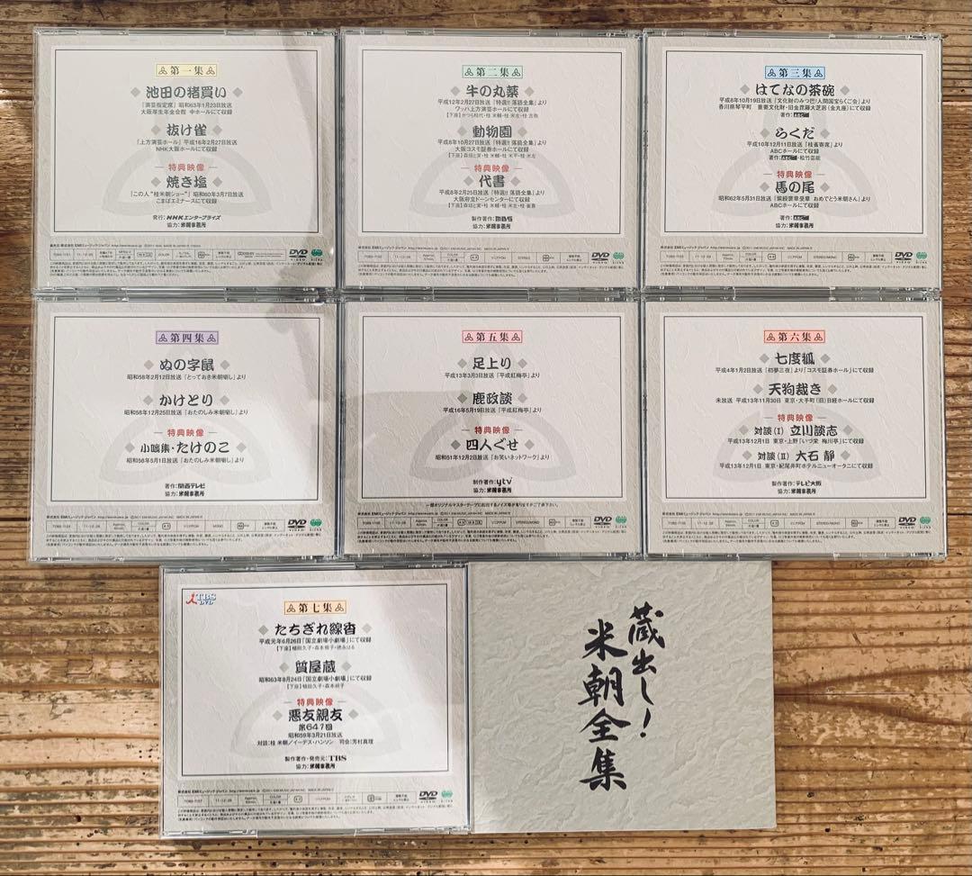 蔵出し！米朝全集　桂米朝DVD 7枚組　ブックレット付き