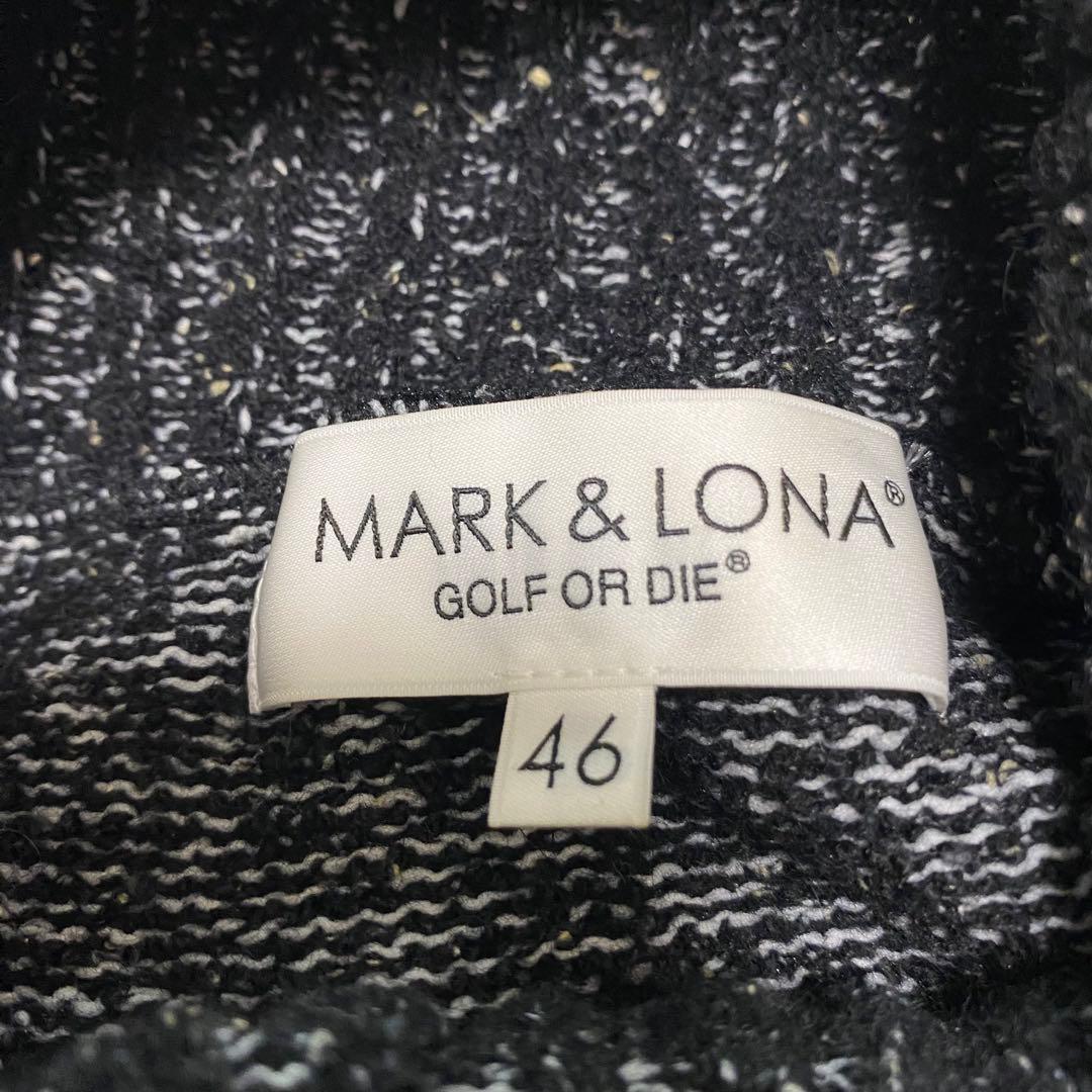 美品✨マークアンドロナ　スカル　刺繍ビッグロゴ　ハイネックニット　黒