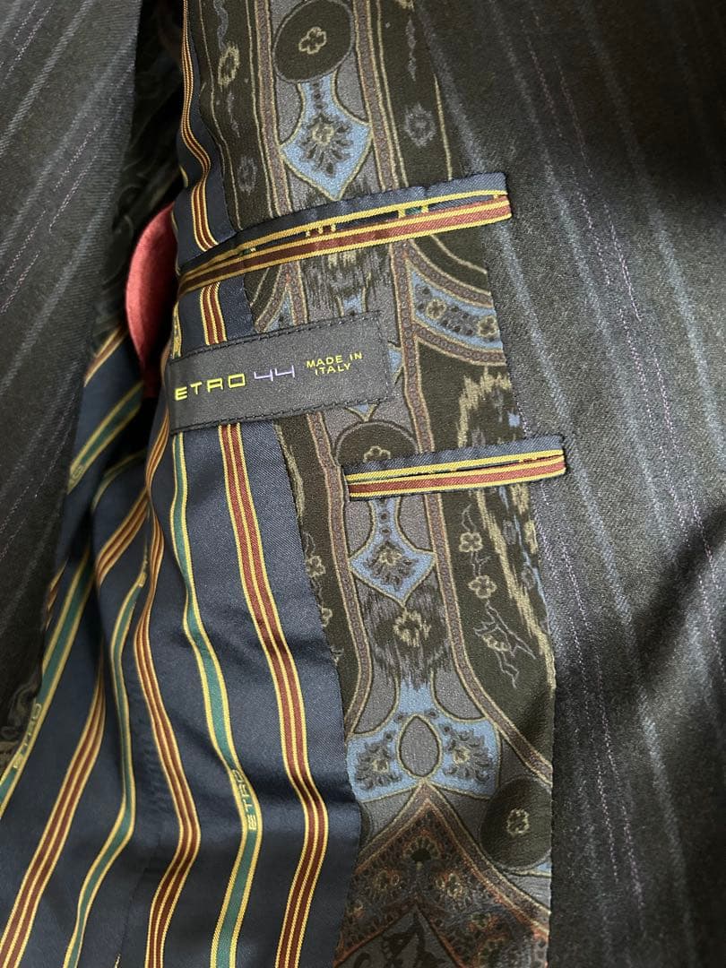 ETRO ストライプスーツ 44 ネイビー