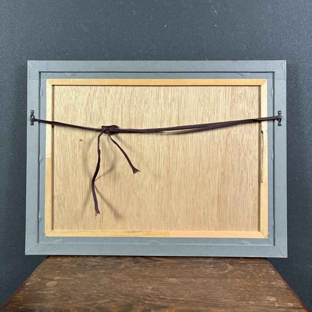 斎藤清「ダックスフント」木版画 直筆サイン・印章有 額縁入り 文化功労者