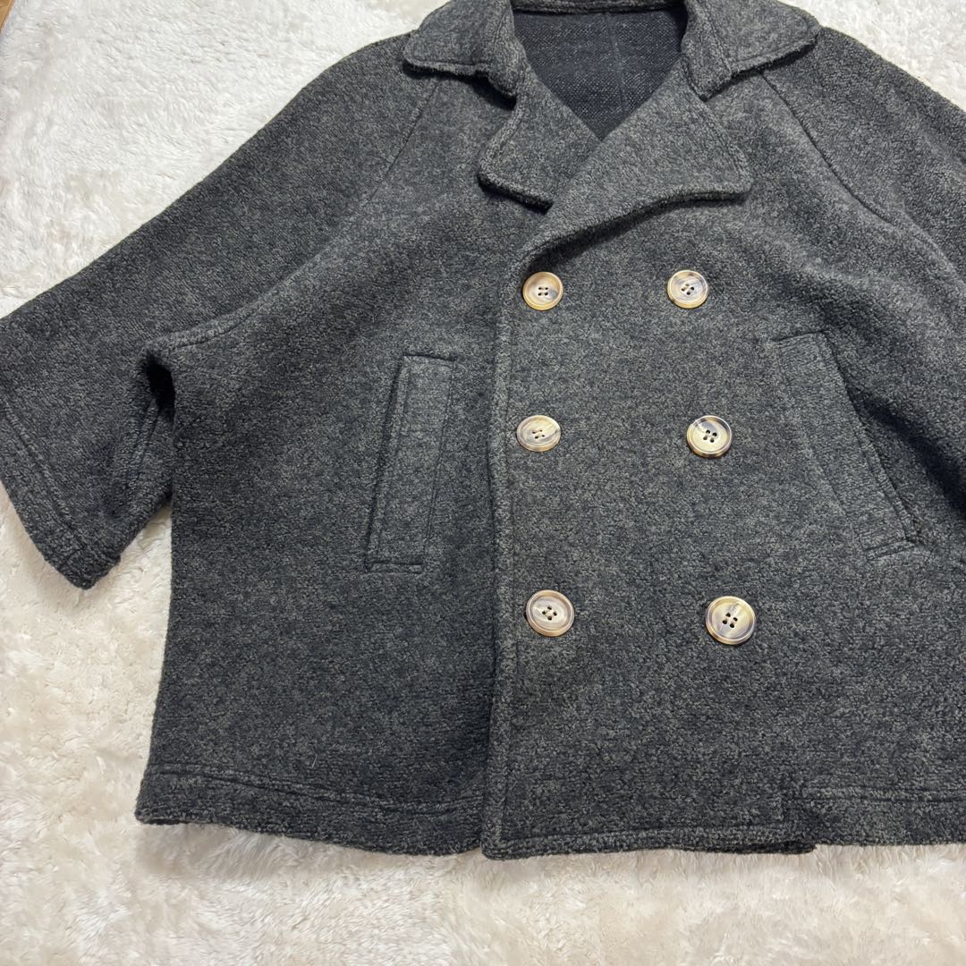 Y's ウール ダブルブレストピーコート サイズ2 ヨウジヤマモト 日本製大きめ