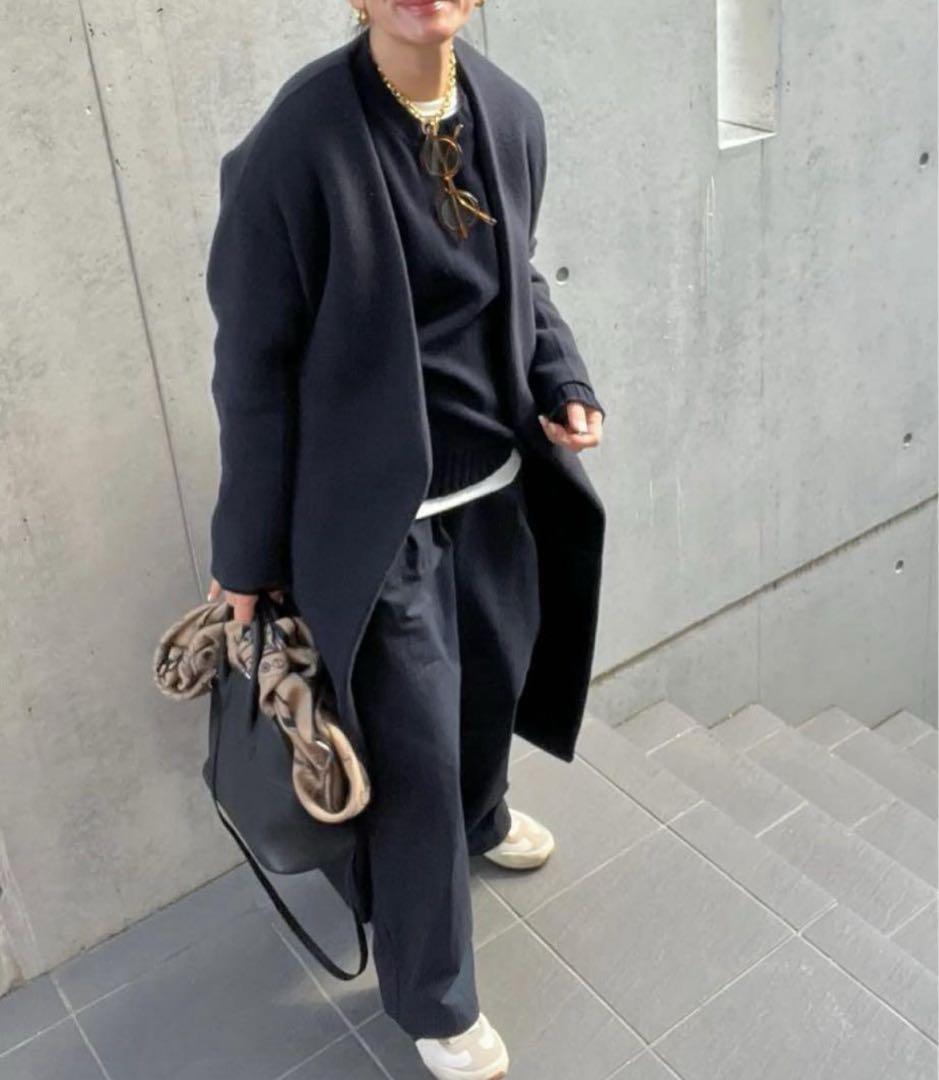 ENFOLD エンフォルド　新品未使用ウールリバーノーカラーコート