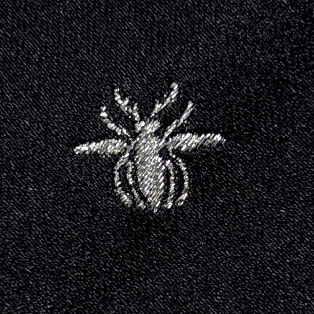 ディオールオム　ネクタイ　ブラック　無地　エディスマリン　蜂BEE刺繍　美品