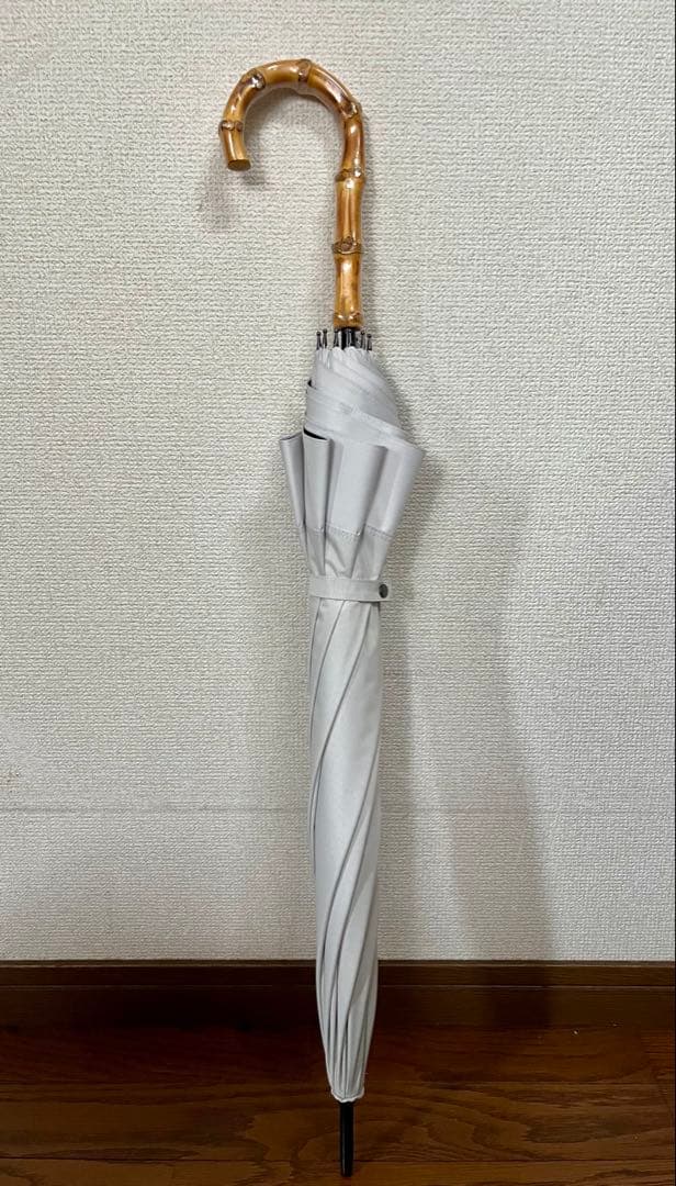 日傘 長傘 サンバリア100 コンビmoku アイボリー　M 竹手元