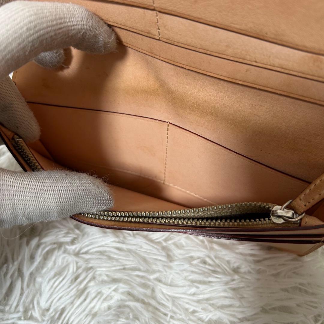 【美品✨コードバン/光沢】ガンゾ　長財布　折り財布　ダークブラウン　本革　高級