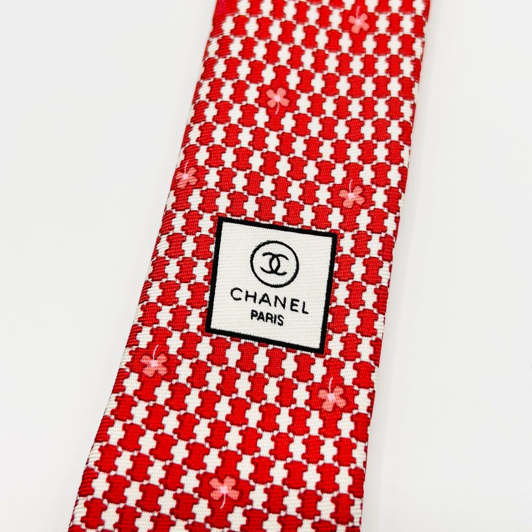 ✨美品✨CHANEL ココマーク　チェーン　桜　サクラ　高級シルク　ネクタイ