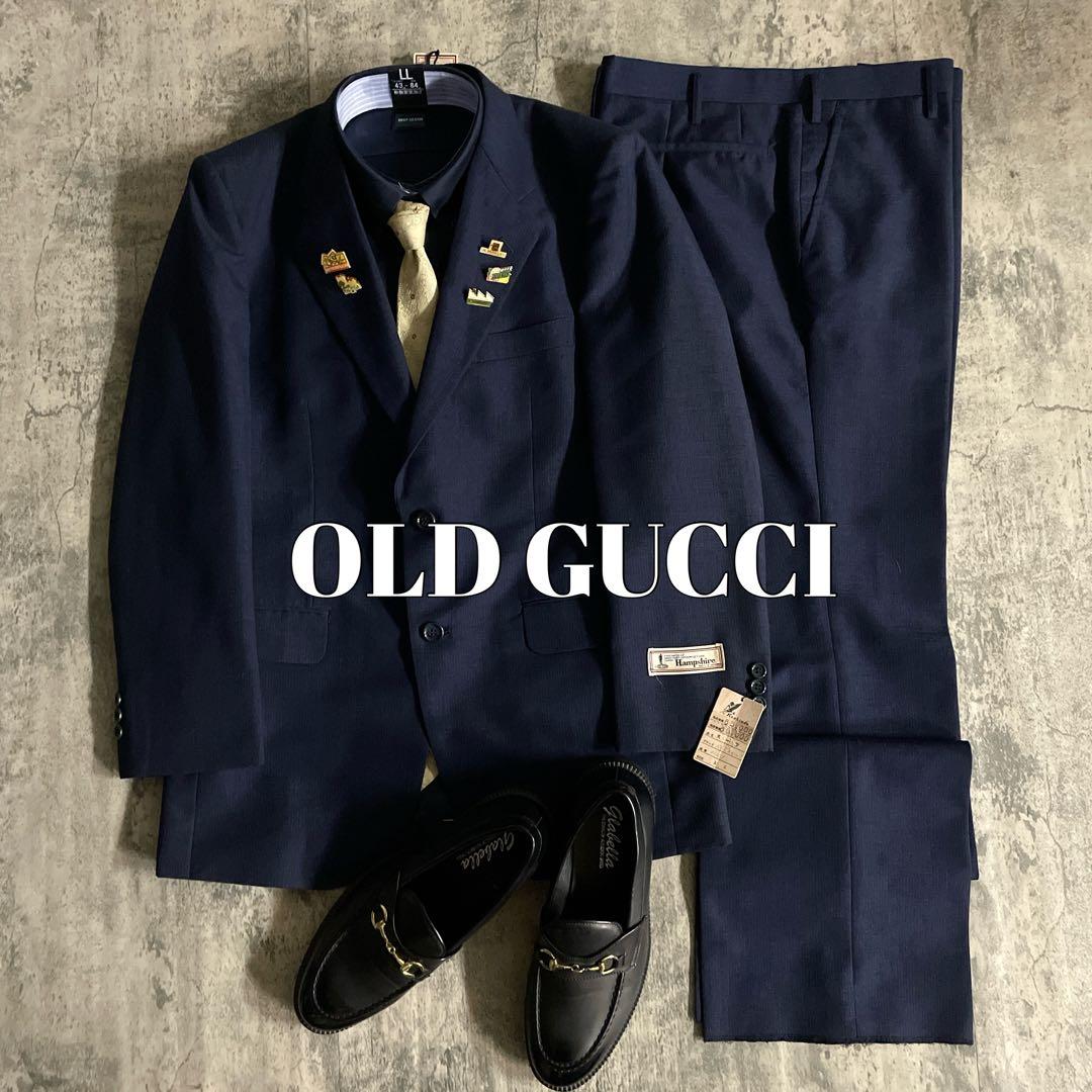 未使用 オッドベスト OLD GUCCI オールドグッチ ネクタイ 濃紺 スーツ