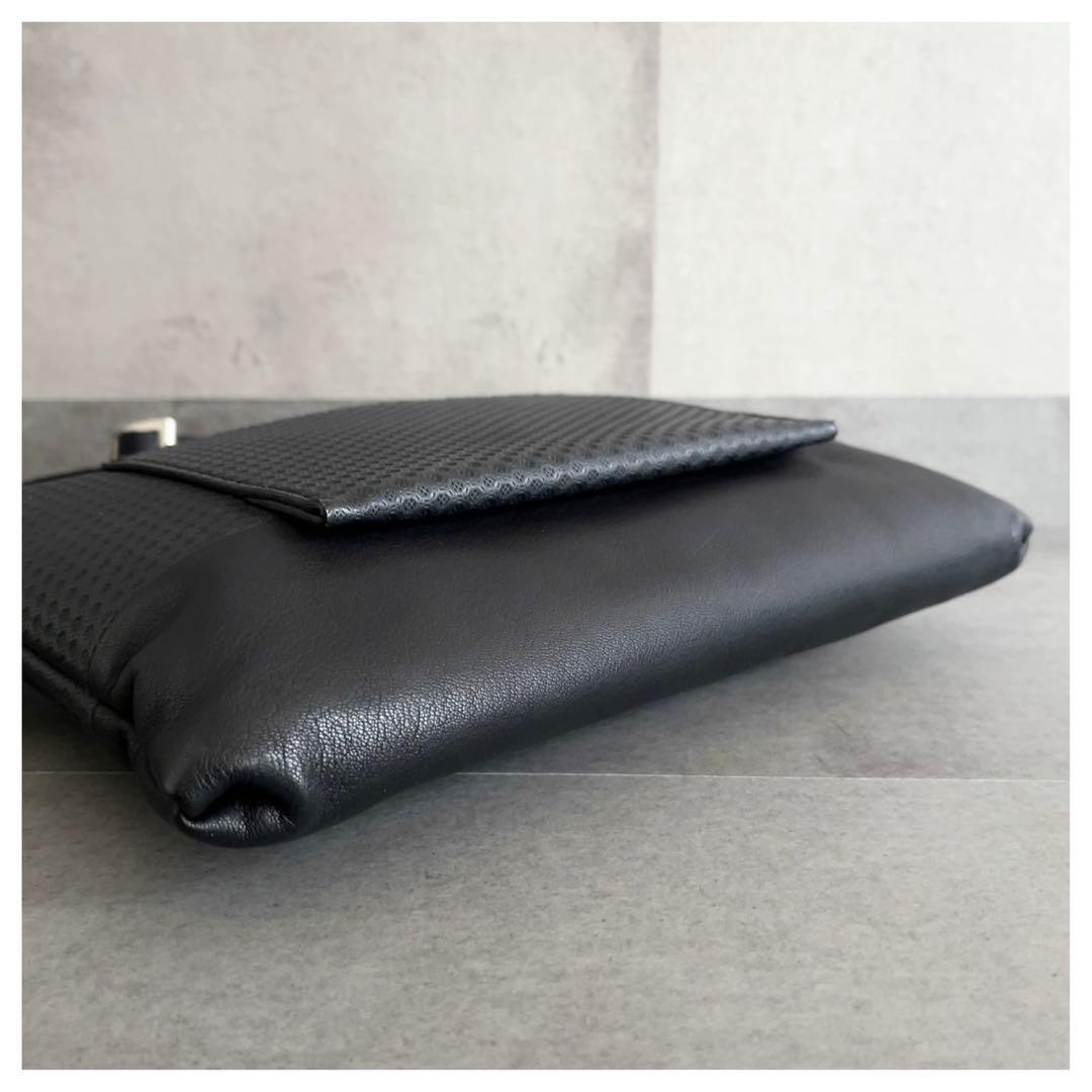 kawakawa サコッシュ ショルダーバッグ 革 レザー 黒 カワカワ