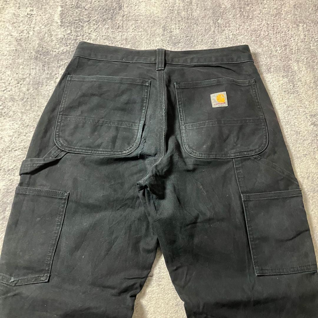 Carharttダブルニー30×30BN3334カーハートブラックワークパンツ黒