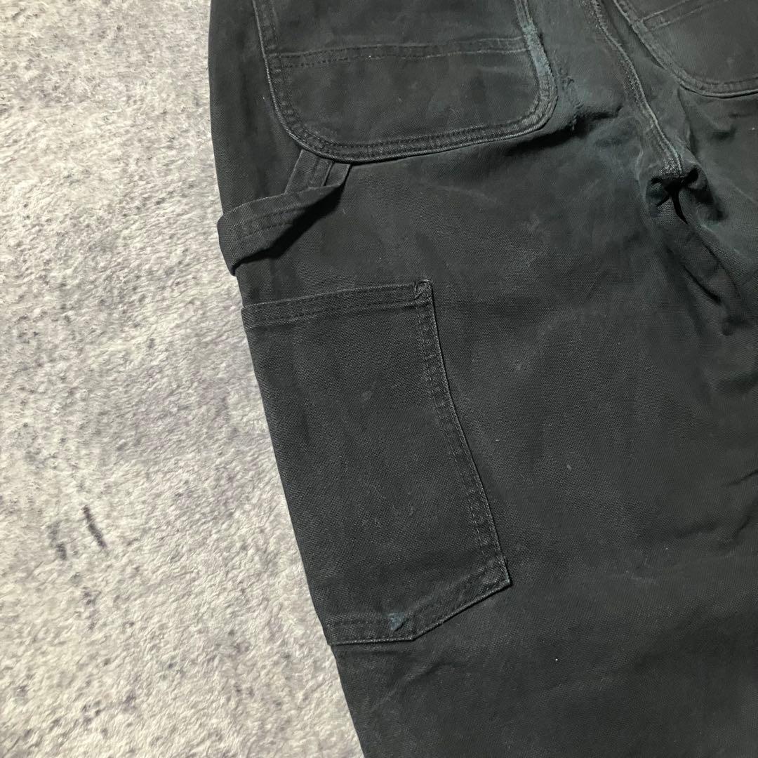Carharttダブルニー30×30BN3334カーハートブラックワークパンツ黒
