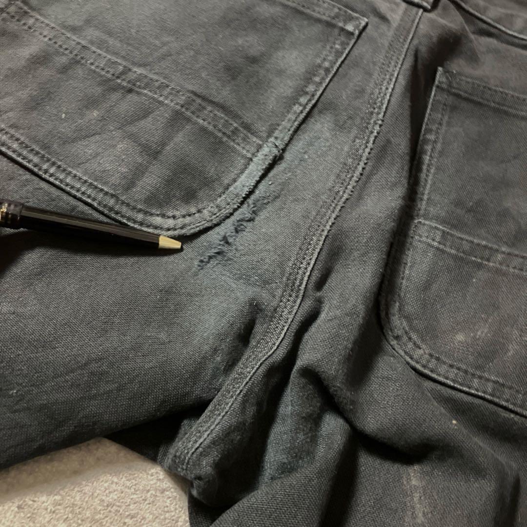 Carharttダブルニー30×30BN3334カーハートブラックワークパンツ黒